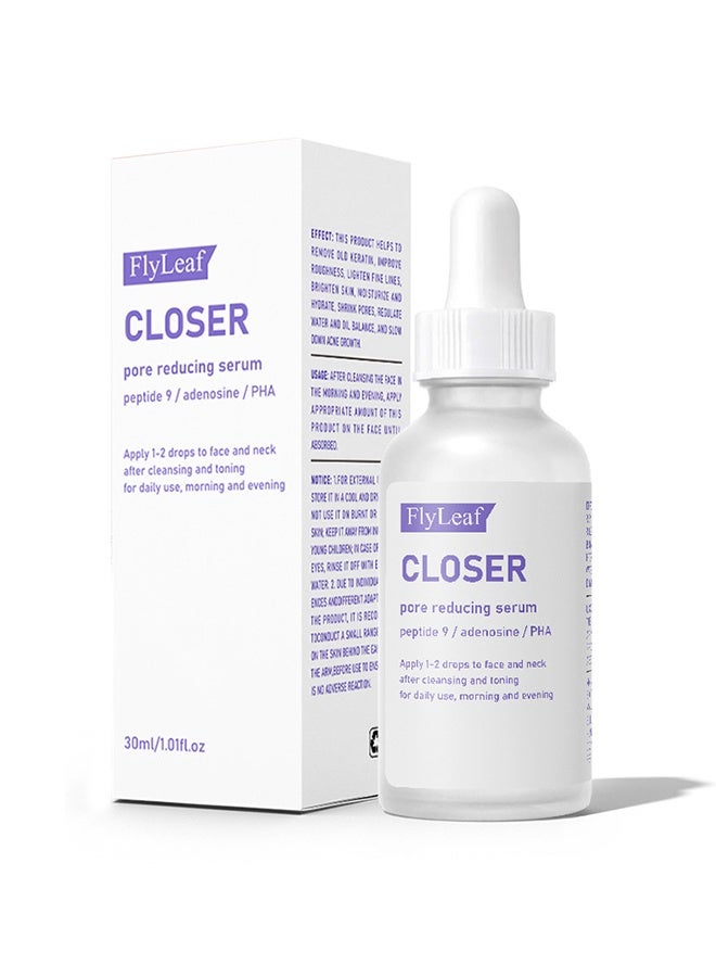 Fly Leaf Closer Pore Reducing Serum, Pore Minimizer Serum | 9 Peptides, Vegan Collagen, Adenosine, PHA | Korean Pore Minimizer for Glass Skin, Anti-Aging, Hydration, Elasticity 30ml - Image 1